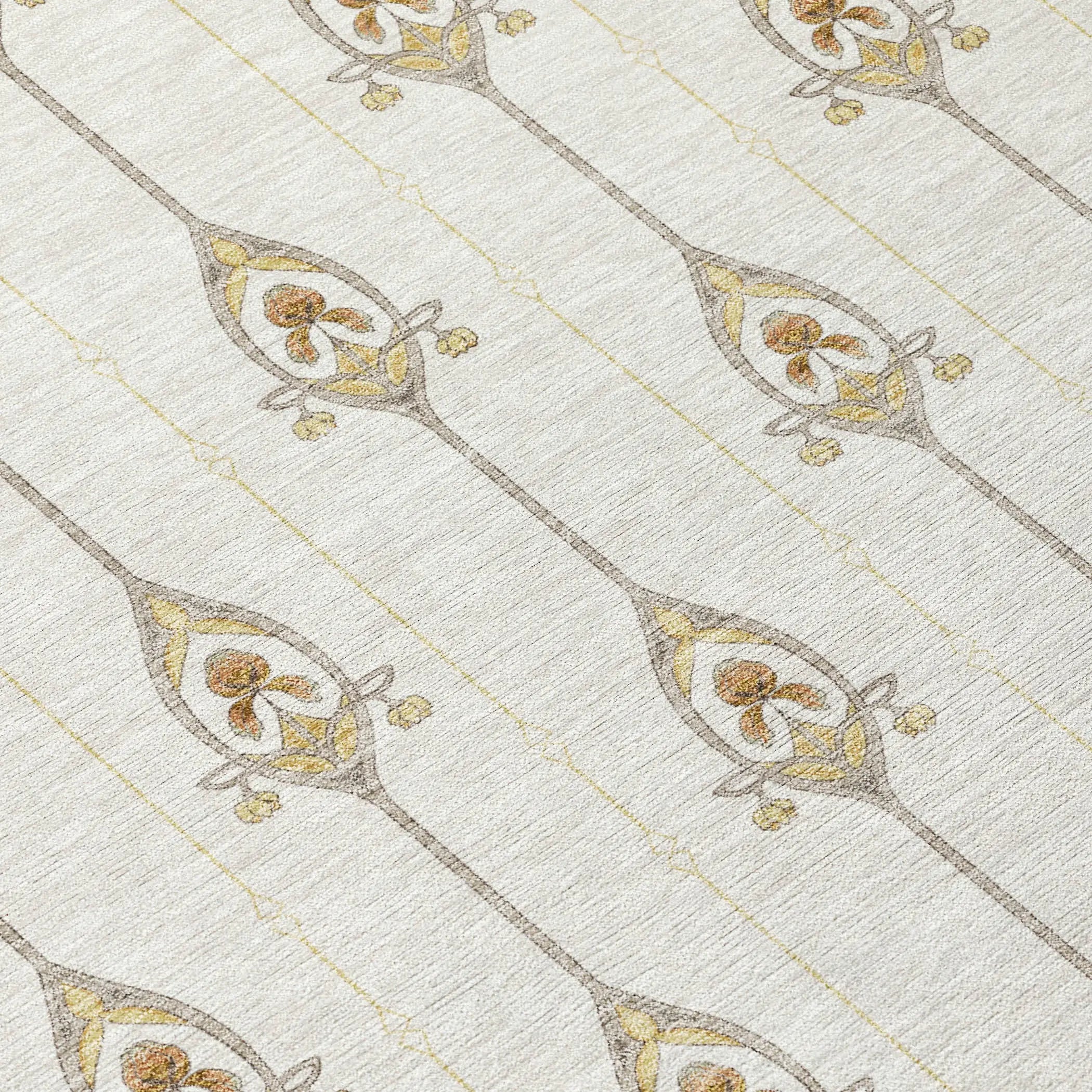 8' X 10' Ivory And Brown Geometric Washable Indoor Outdoor Area Rug Homeroots Outdoor