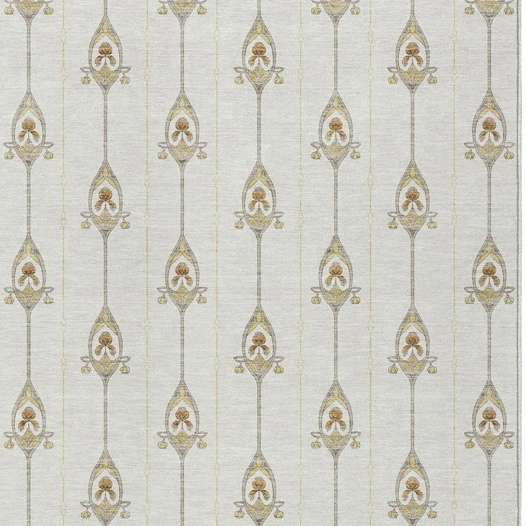 8' X 10' Ivory And Brown Geometric Washable Indoor Outdoor Area Rug Homeroots Outdoor