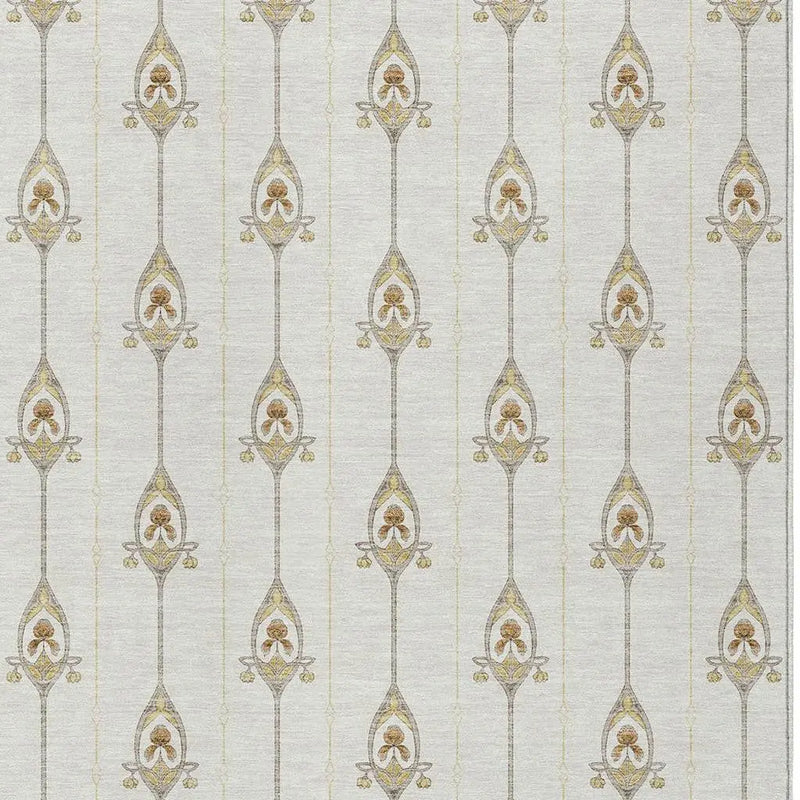 8' X 10' Ivory And Brown Geometric Washable Indoor Outdoor Area Rug Homeroots Outdoor