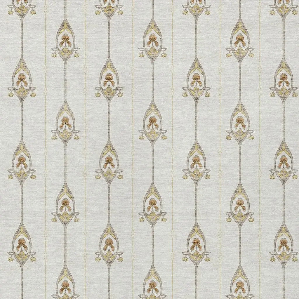 8' X 10' Ivory And Brown Geometric Washable Indoor Outdoor Area Rug Homeroots Outdoor