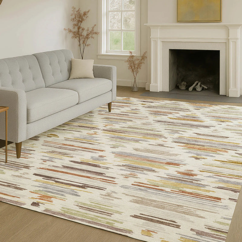 8' X 10' Ivory And Brown Southwestern Washable Indoor Outdoor Area Rug Homeroots Outdoor