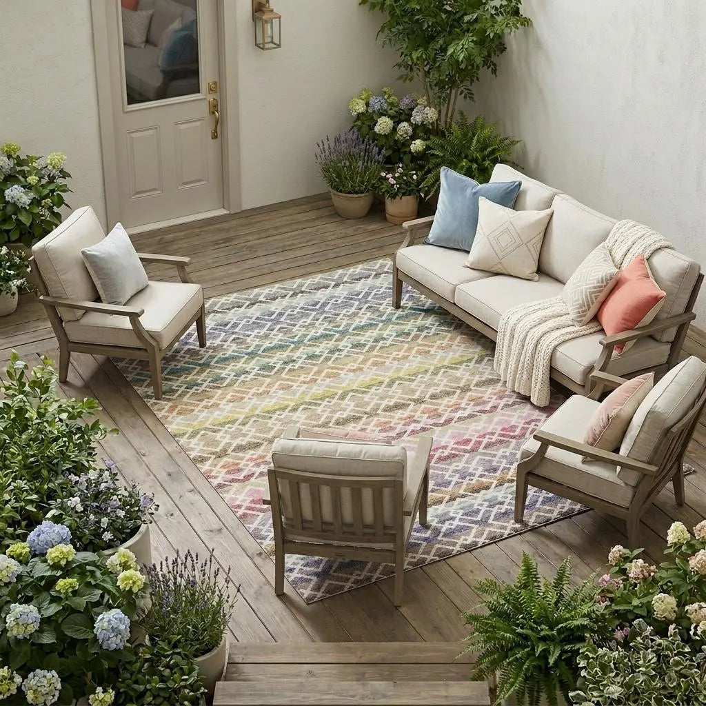 8' X 10' Ivory And Chocolate Striped Washable Indoor Outdoor Area Rug Homeroots Outdoor