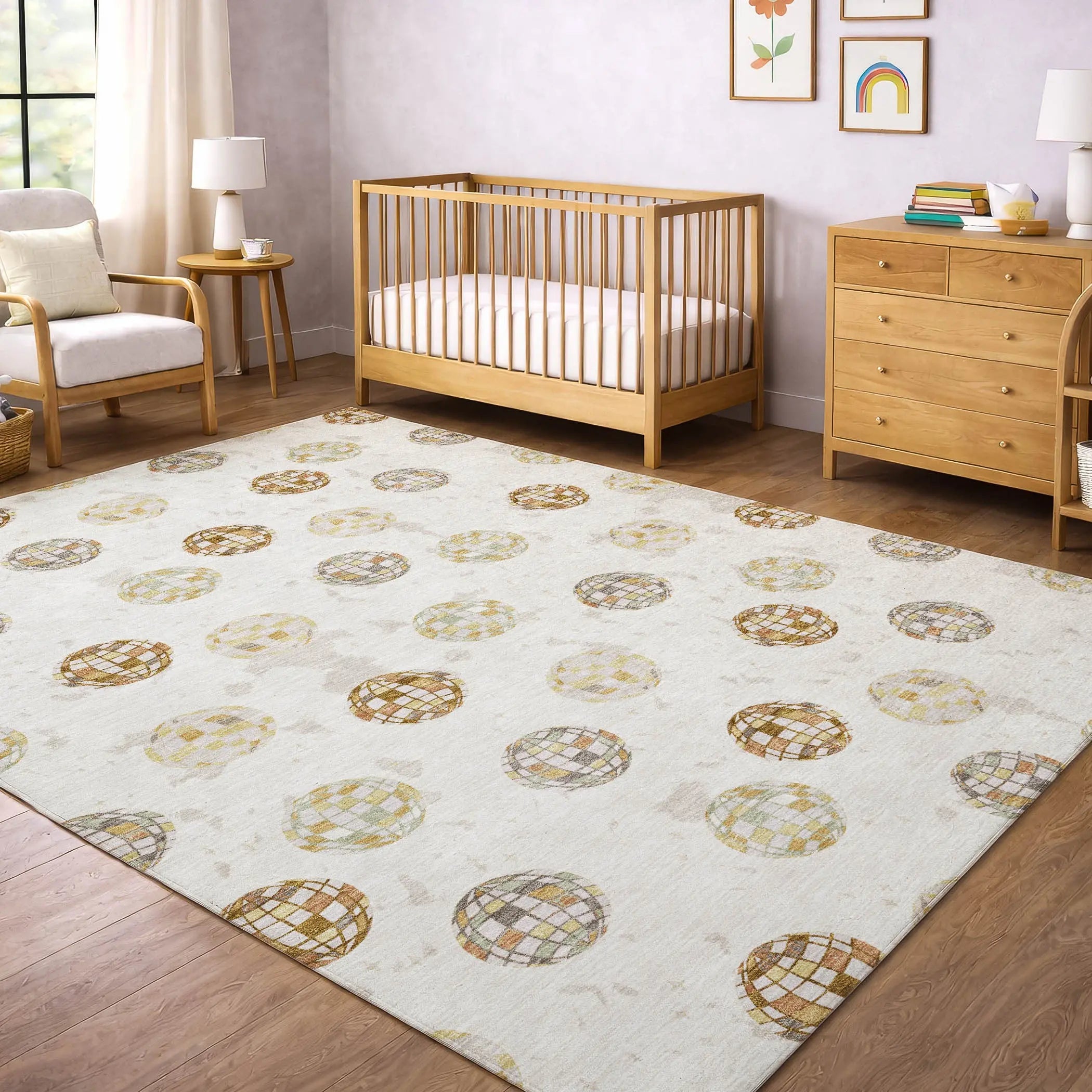 8' X 10' Ivory And Copper Geometric Washable Indoor Outdoor Area Rug Homeroots Outdoor