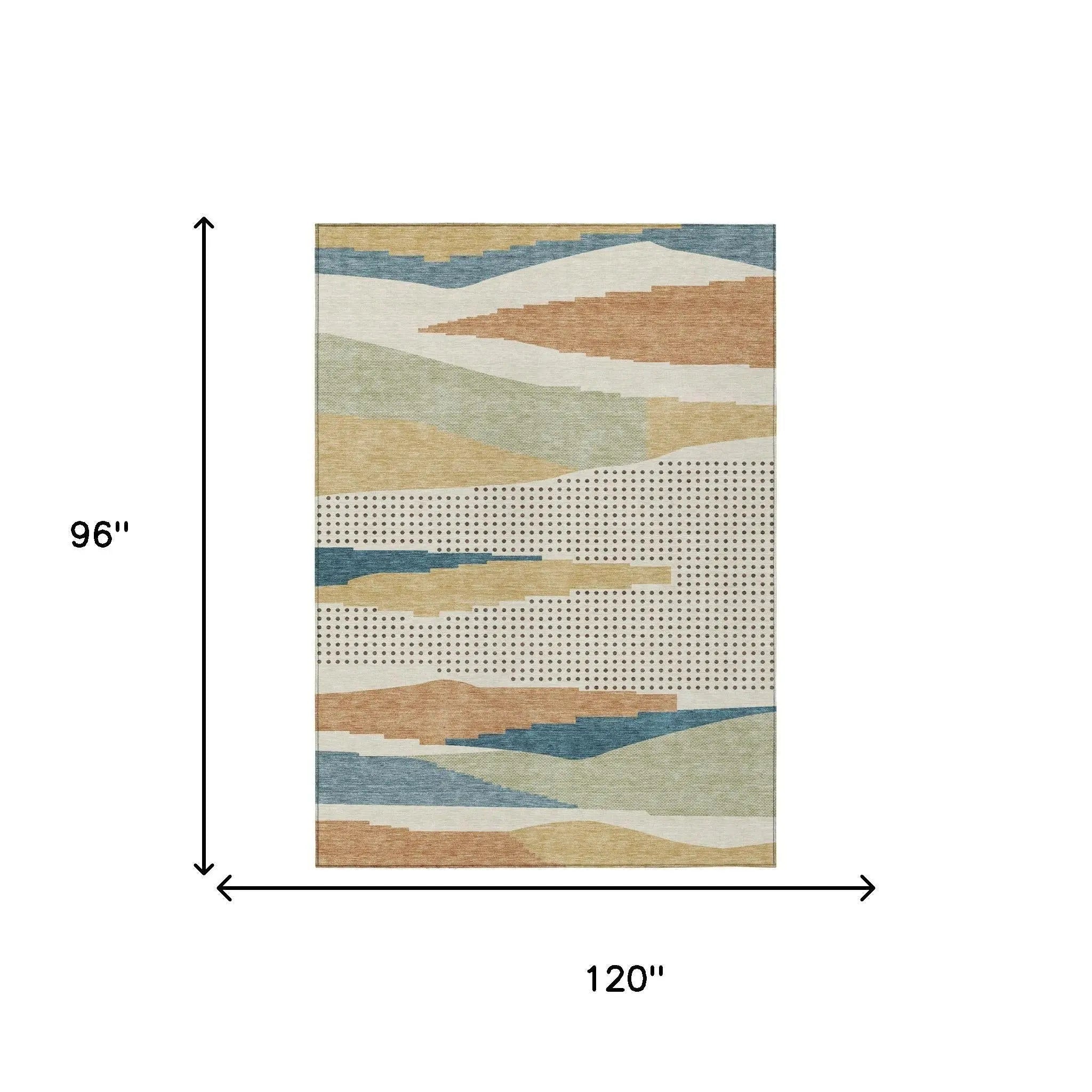 8' X 10' Ivory And Cream Abstract Washable Indoor Outdoor Area Rug Homeroots Outdoor