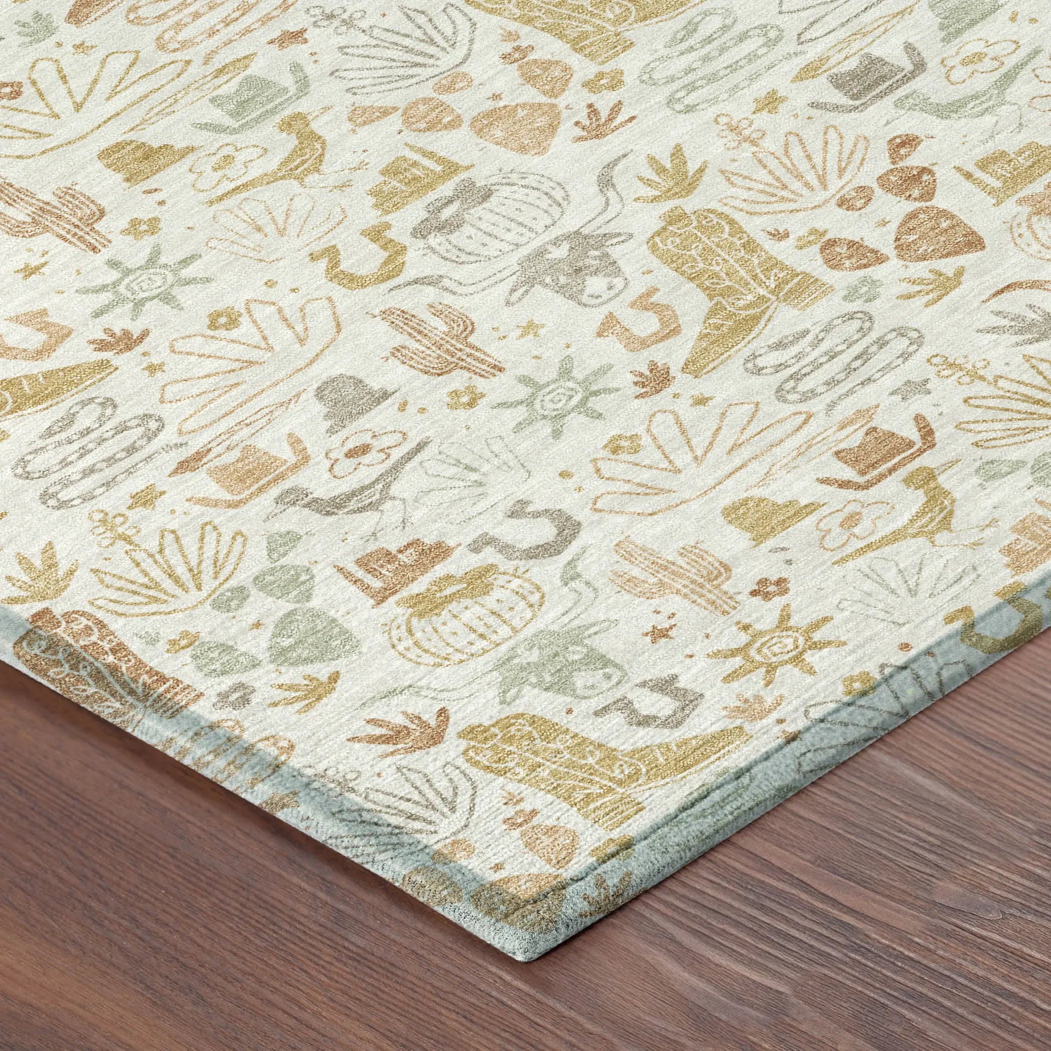 8' X 10' Ivory And Cream Stars Washable Indoor Outdoor Area Rug Homeroots Outdoor