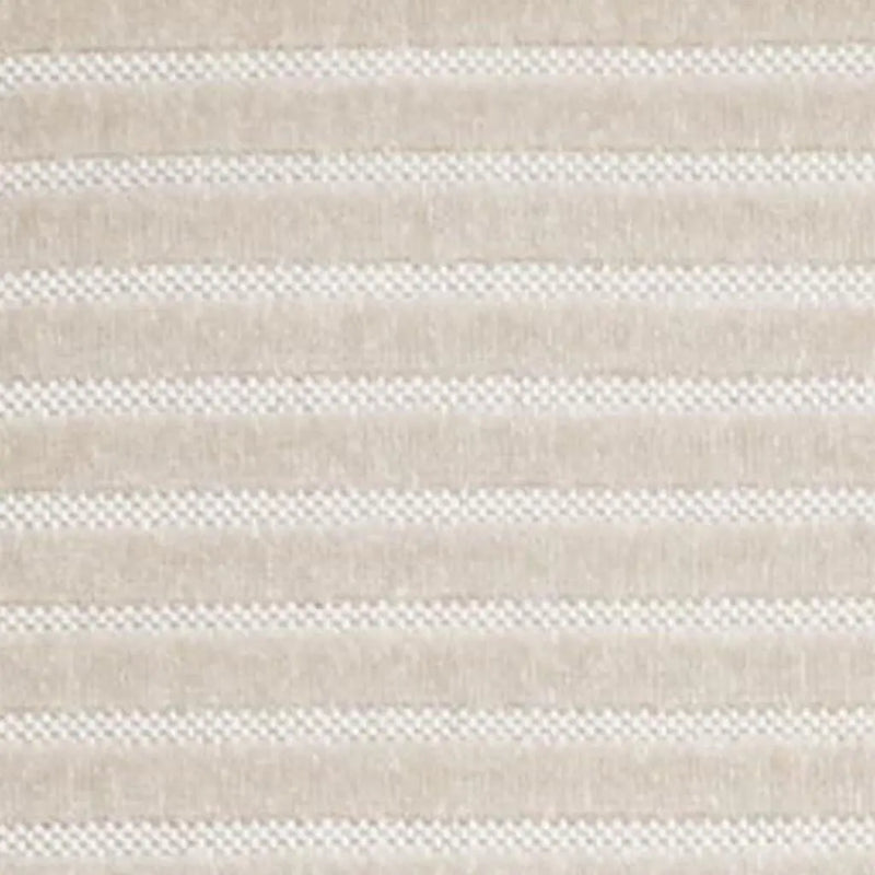 8' X 10' Ivory And Cream Striped Indoor Outdoor Area Rug - GreatEagleInc