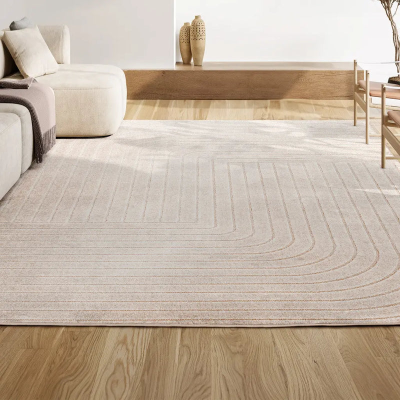 8' X 10' Ivory And Cream Striped Indoor Outdoor Area Rug Homeroots Outdoor
