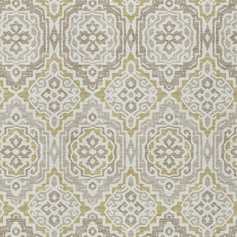 8' X 10' Ivory And Denim Blue Tribal Washable Indoor Outdoor Area Rug Homeroots Outdoor