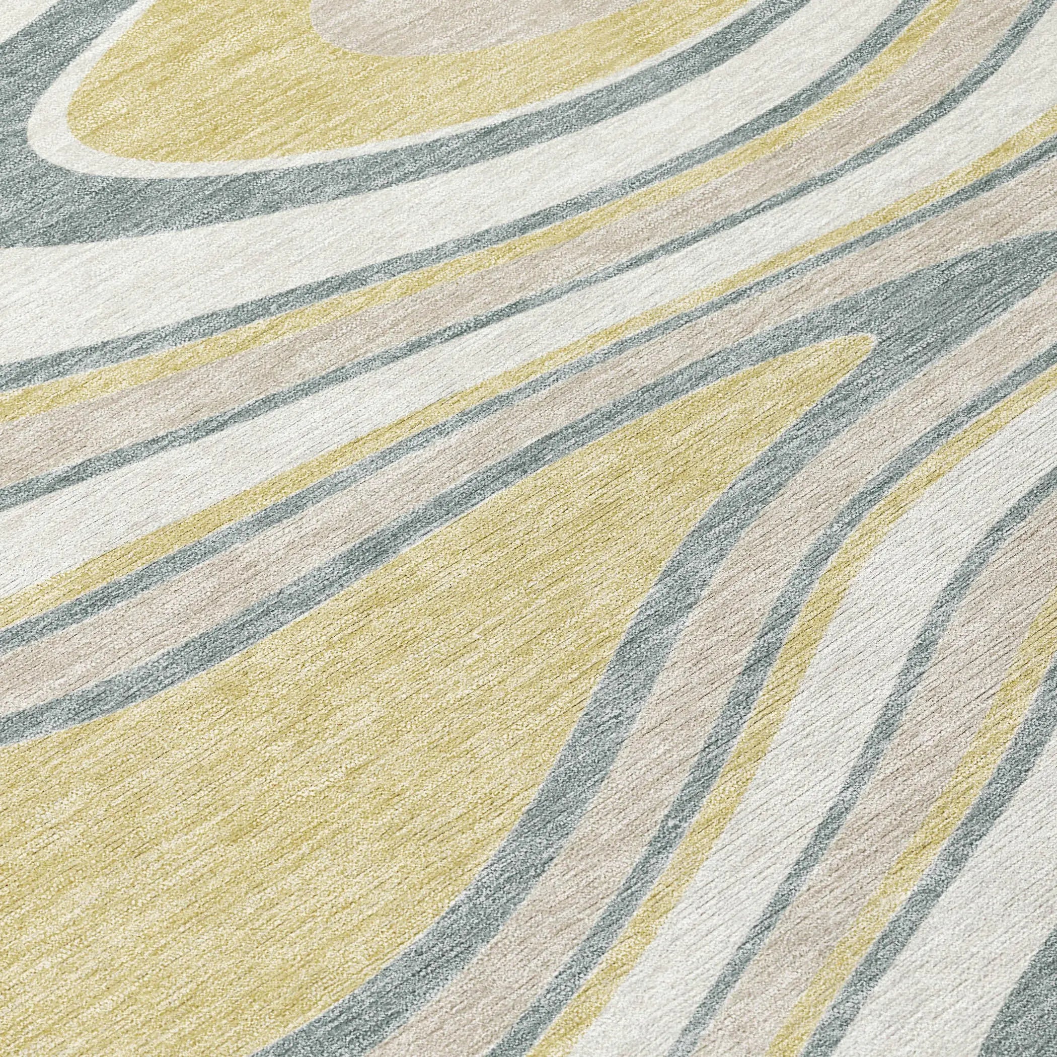 8' X 10' Ivory And Gold Abstract Washable Indoor Outdoor Area Rug Homeroots Outdoor