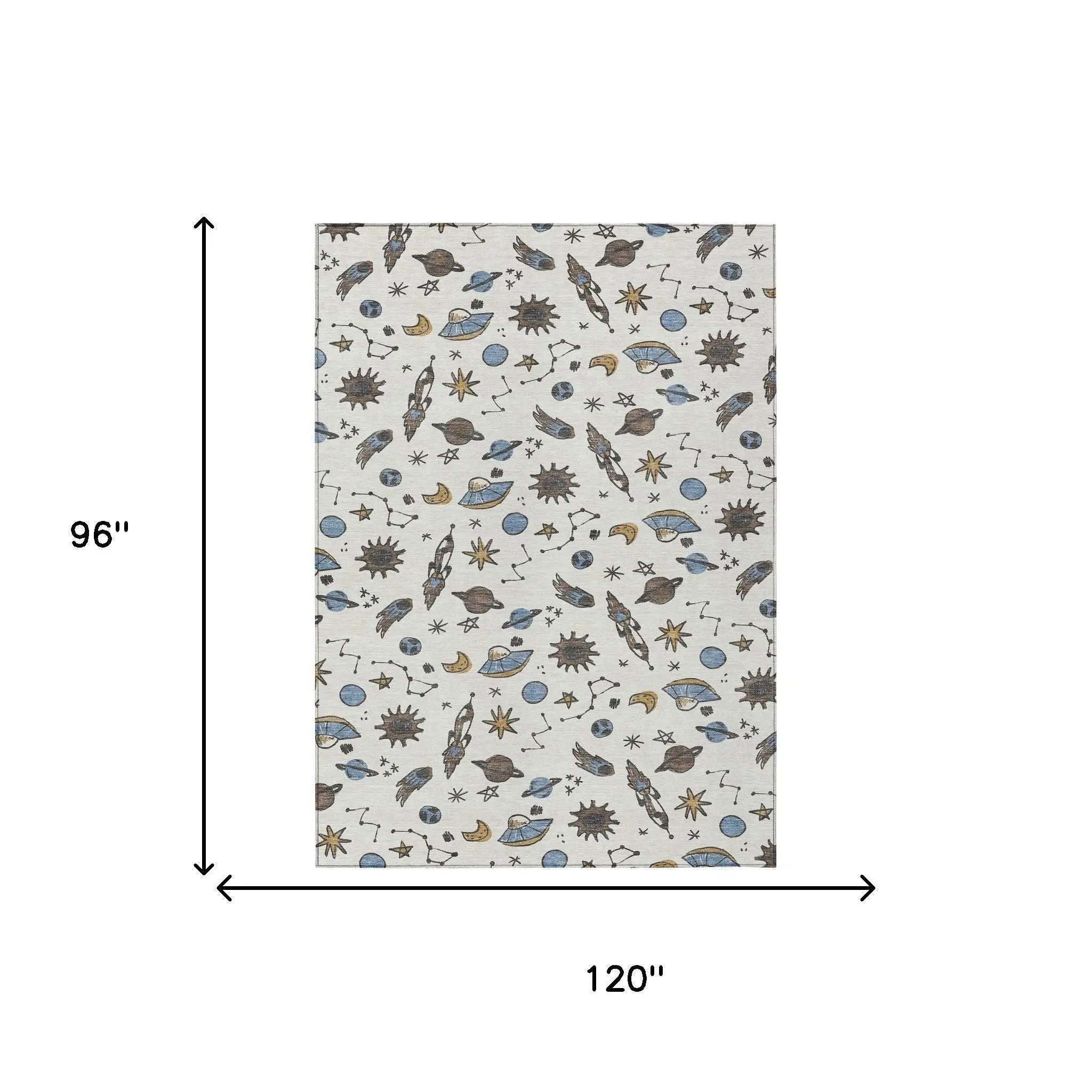 8' X 10' Ivory And Gold Animal Print Washable Indoor Outdoor Area Rug Homeroots Outdoor