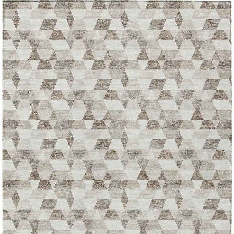8' X 10' Ivory And Graphite Geometric Washable Indoor Outdoor Area Rug Homeroots Outdoor