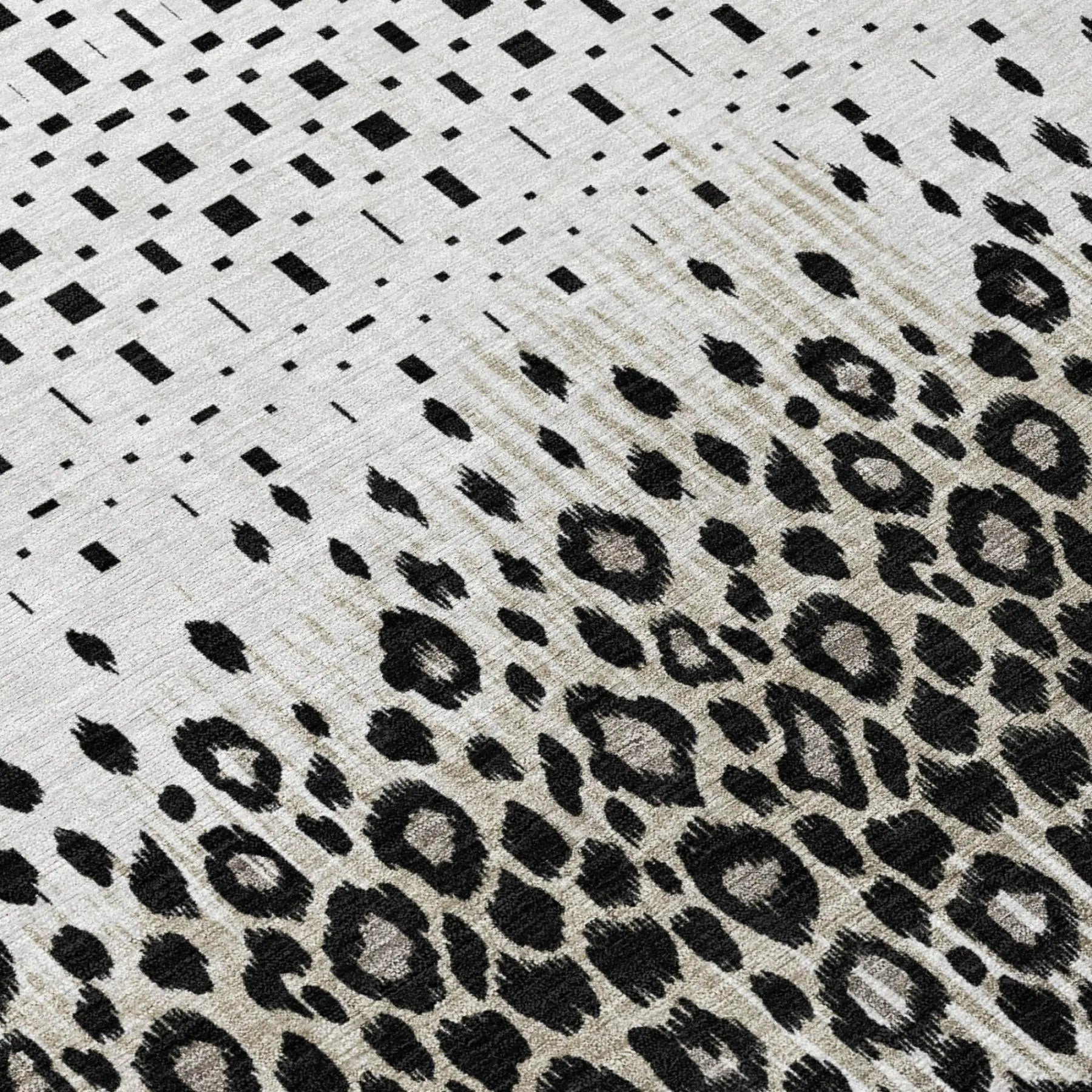 8' X 10' Ivory And Graphite Geometric Washable Indoor Outdoor Area Rug Homeroots Outdoor