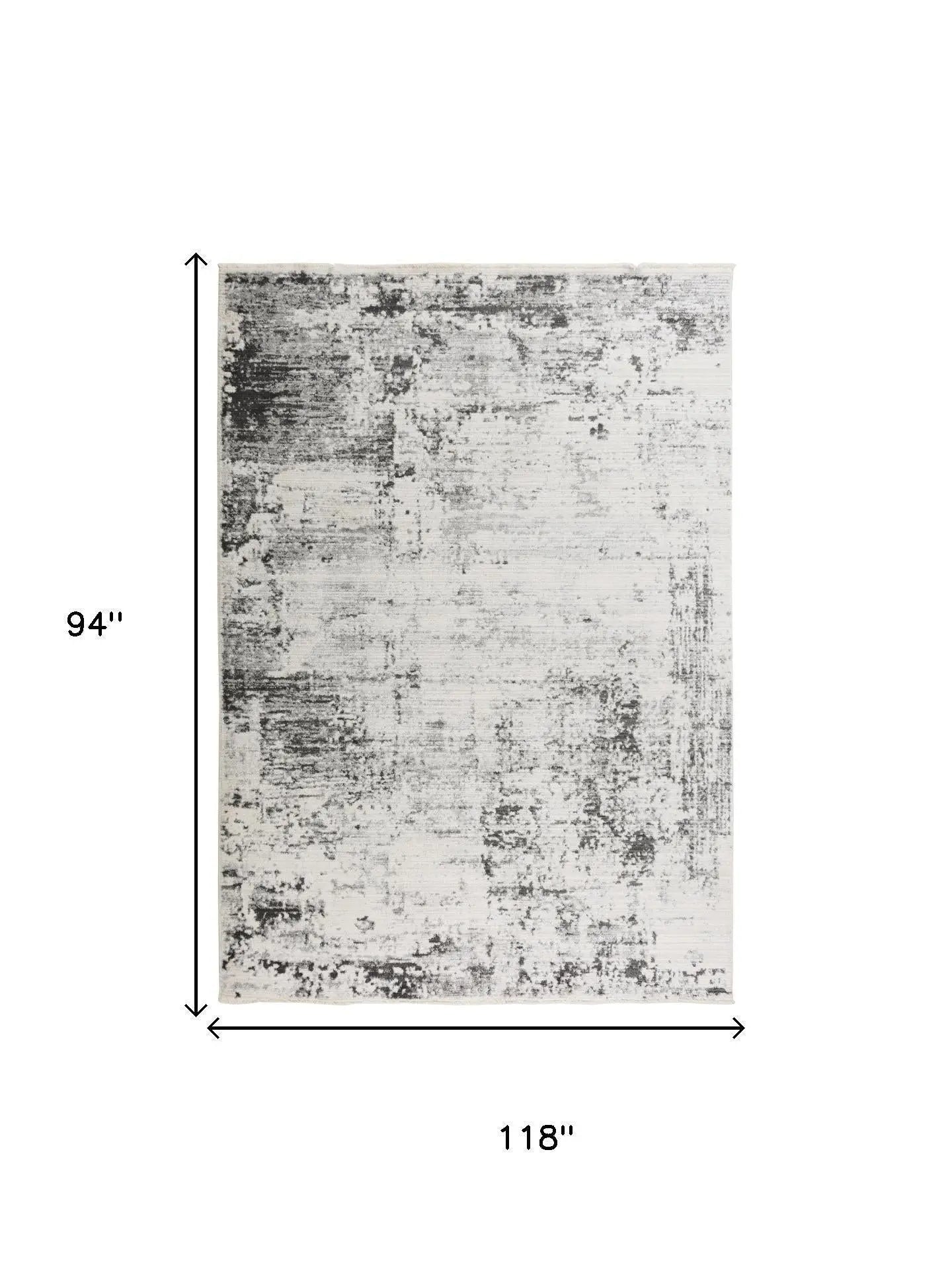 8' X 10' Ivory And Gray Abstract Area Rug Homeroots Home Decor