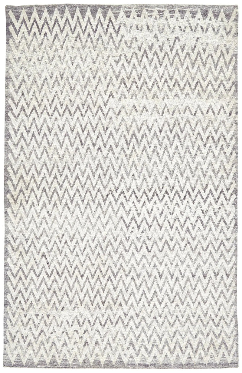 8' X 10' Ivory And Gray Abstract Hand Knotted Area Rug Homeroots Home Decor