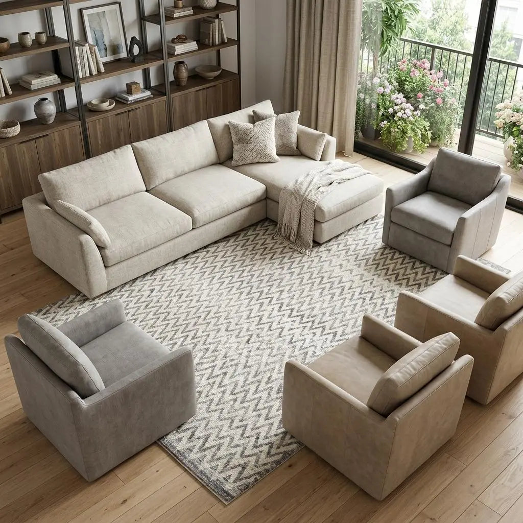 8' X 10' Ivory And Gray Abstract Hand Knotted Area Rug Homeroots Home Decor