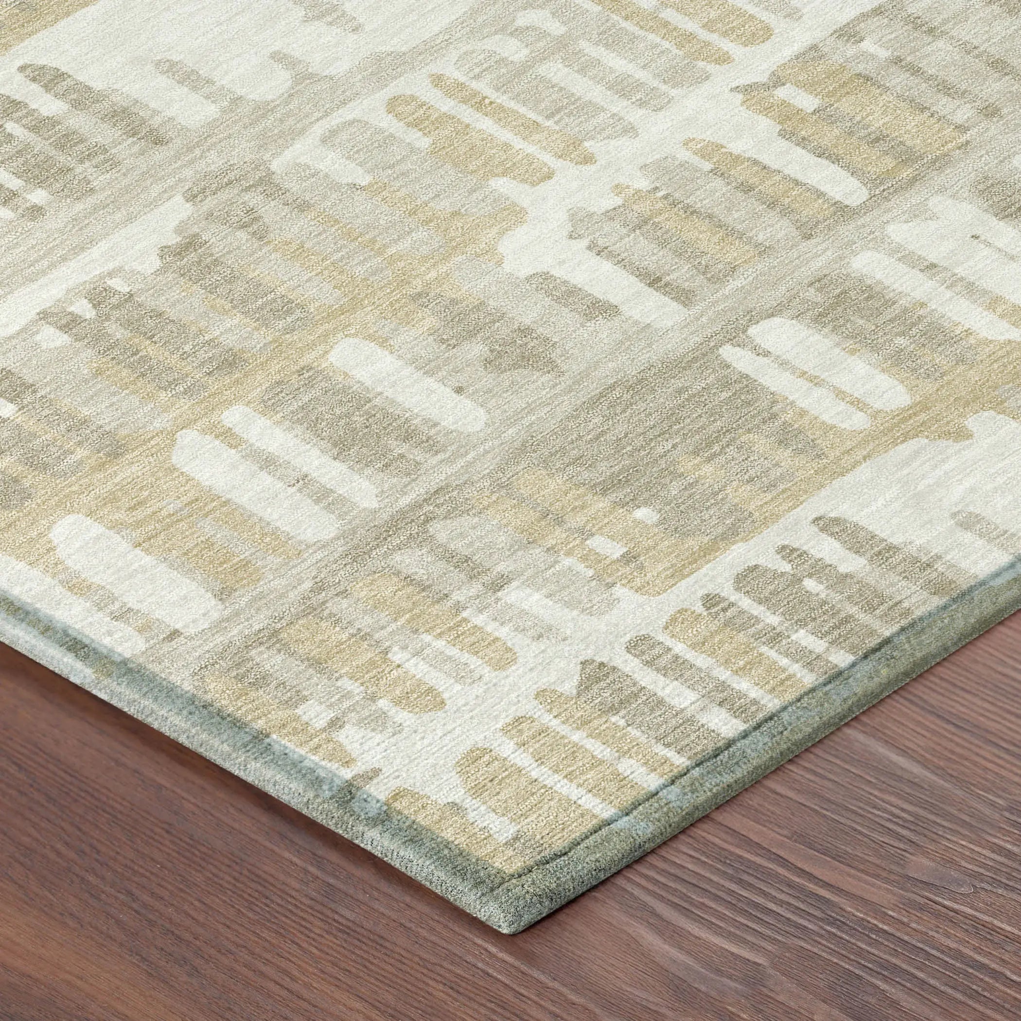 8' X 10' Ivory And Gray Abstract Washable Indoor Outdoor Area Rug Homeroots Outdoor