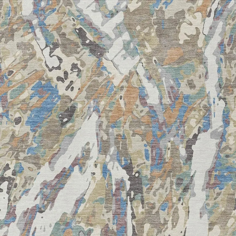 8' X 10' Ivory And Gray Abstract Washable Indoor Outdoor Area Rug Homeroots Outdoor