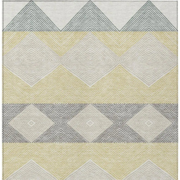 8' X 10' Ivory And Gray Geometric Washable Indoor Outdoor Area Rug Homeroots Outdoor