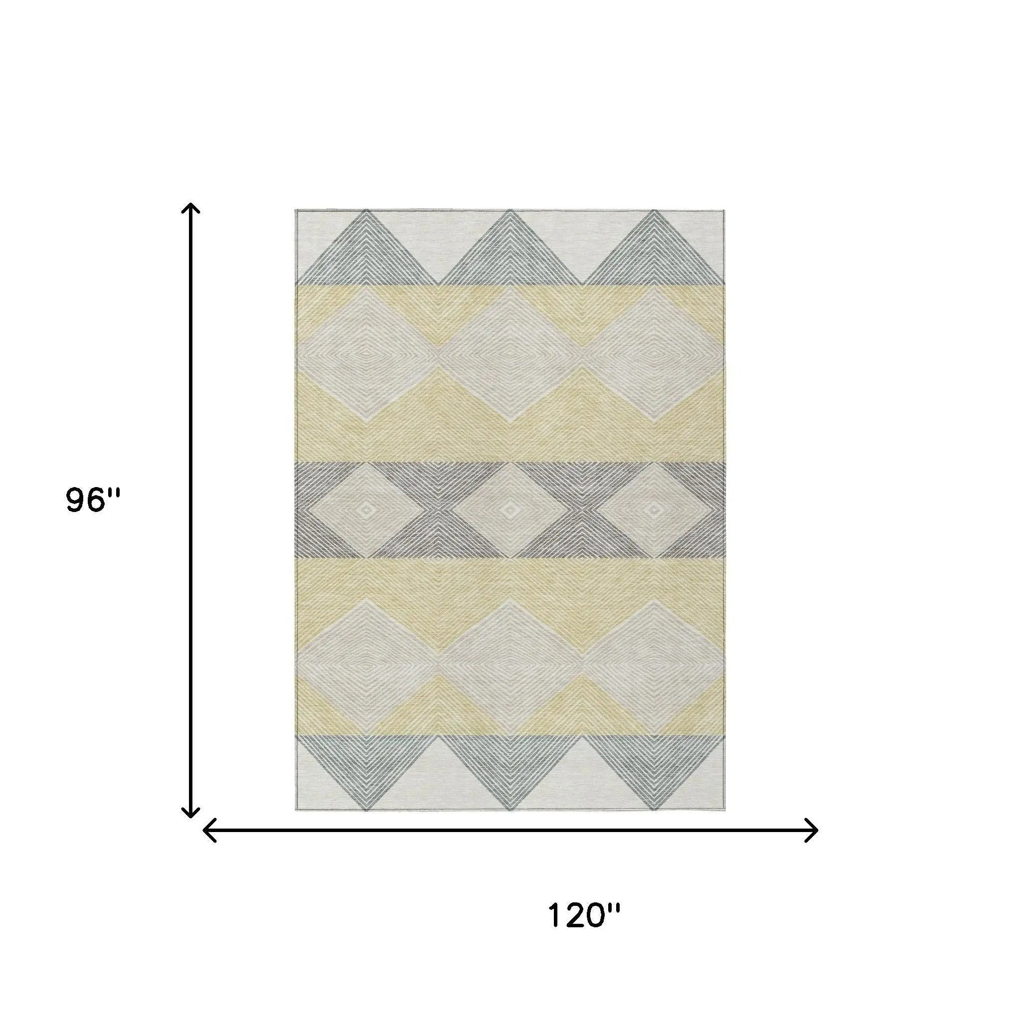 8' X 10' Ivory And Gray Geometric Washable Indoor Outdoor Area Rug Homeroots Outdoor