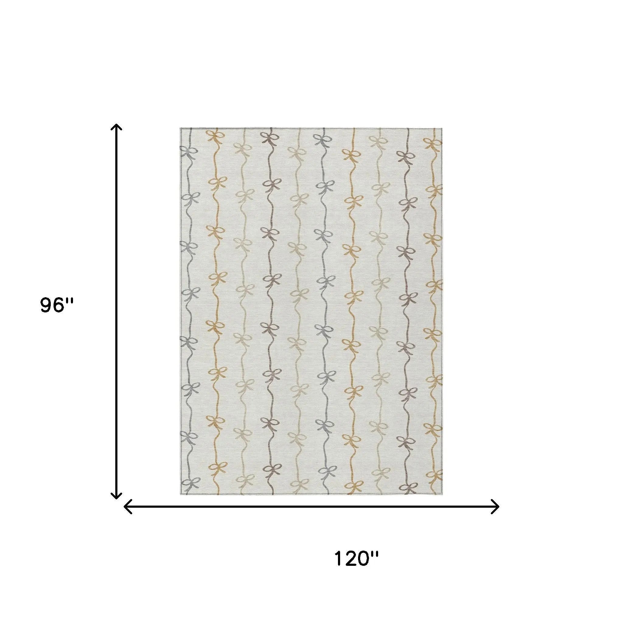 8' X 10' Ivory And Gray Southwestern Washable Indoor Outdoor Area Rug Homeroots Outdoor