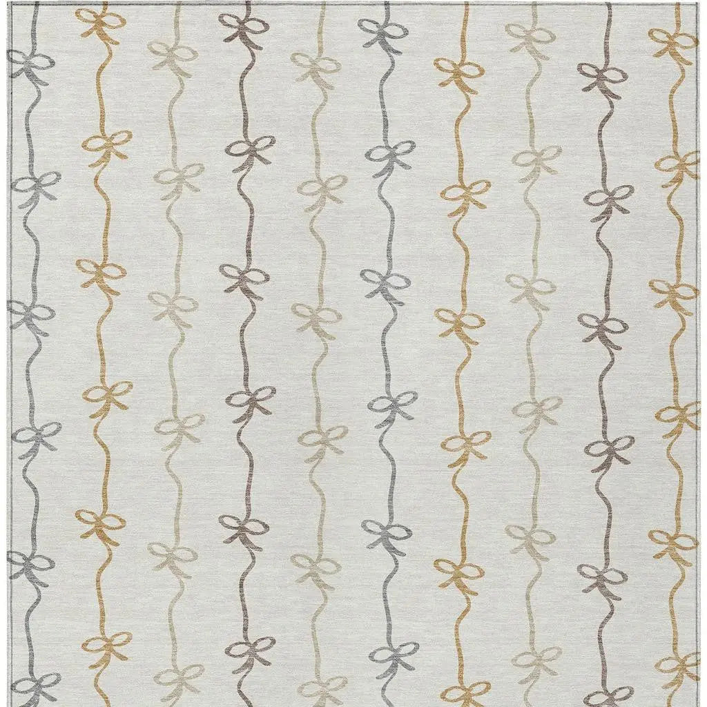 8' X 10' Ivory And Gray Southwestern Washable Indoor Outdoor Area Rug Homeroots Outdoor