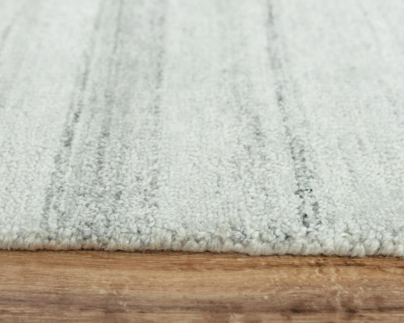8' X 10' Ivory And Gray Striped Hand Tufted Area Rug Homeroots Home Decor