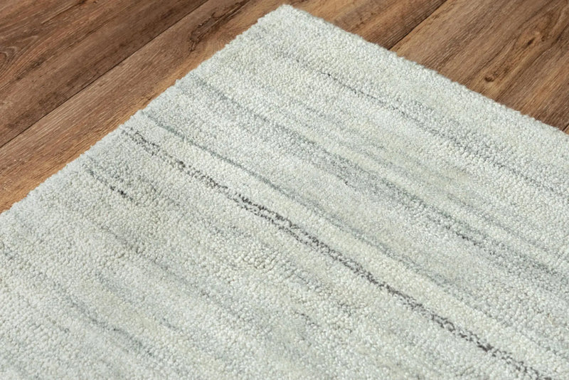 8' X 10' Ivory And Gray Striped Hand Tufted Area Rug Homeroots Home Decor