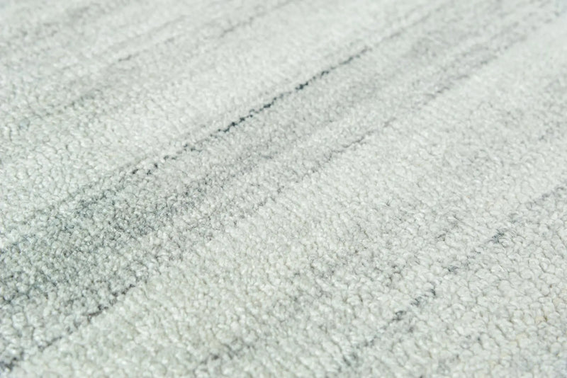 8' X 10' Ivory And Gray Striped Hand Tufted Area Rug Homeroots Home Decor