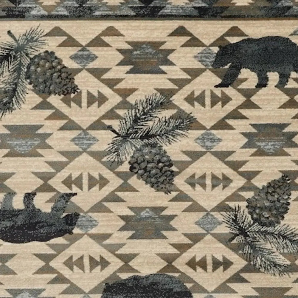 8' X 10' Ivory And Gray Woodland Lodge Area Rug Homeroots Home Decor