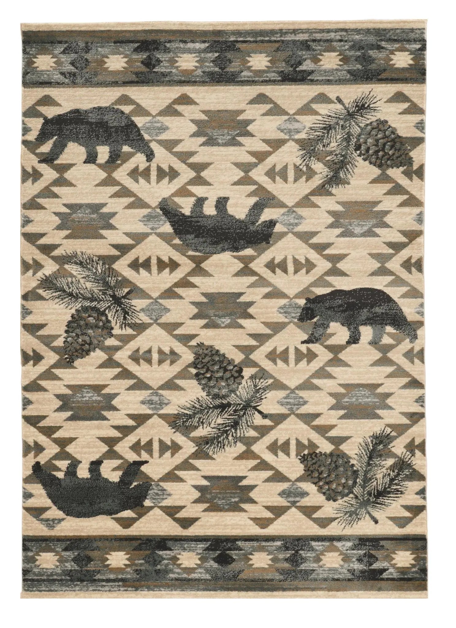 8' X 10' Ivory And Gray Woodland Lodge Area Rug Homeroots Home Decor