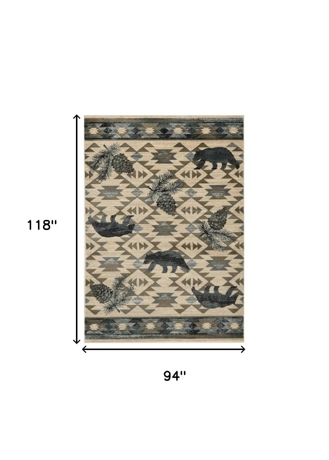 8' X 10' Ivory And Gray Woodland Lodge Area Rug Homeroots Home Decor