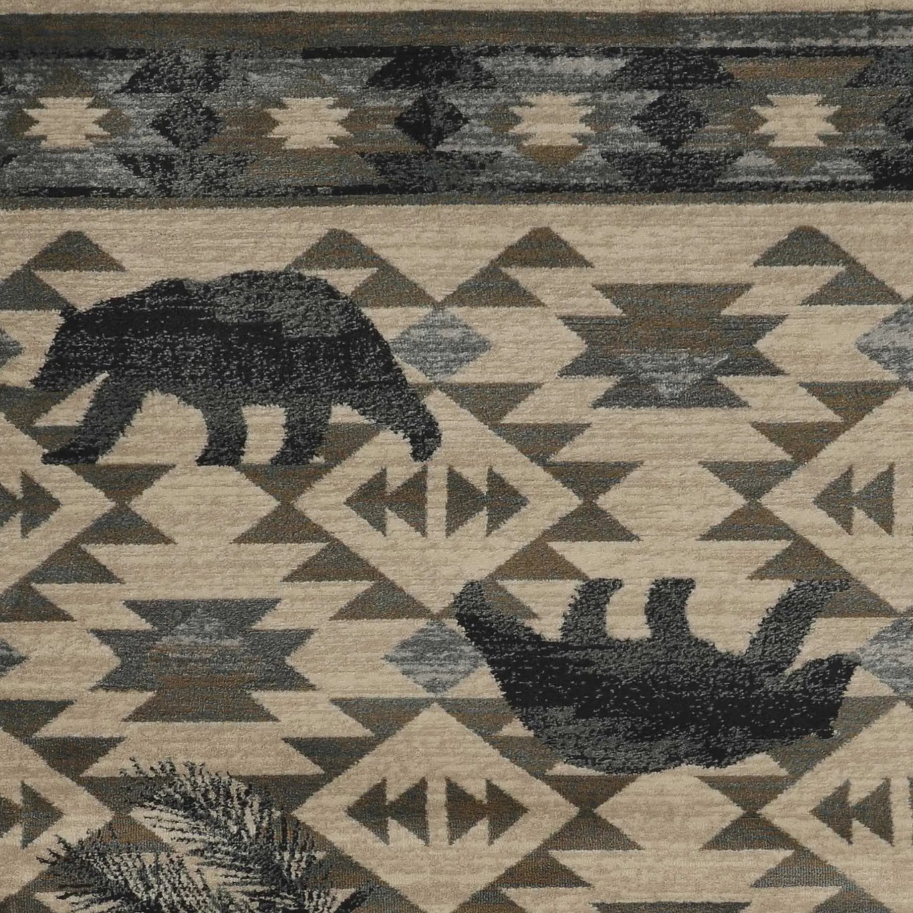8' X 10' Ivory And Gray Woodland Lodge Area Rug Homeroots Home Decor