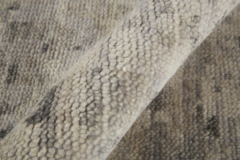8' X 10' Ivory And Gray Wool Abstract Hand Knotted Area Rug Homeroots Home Decor