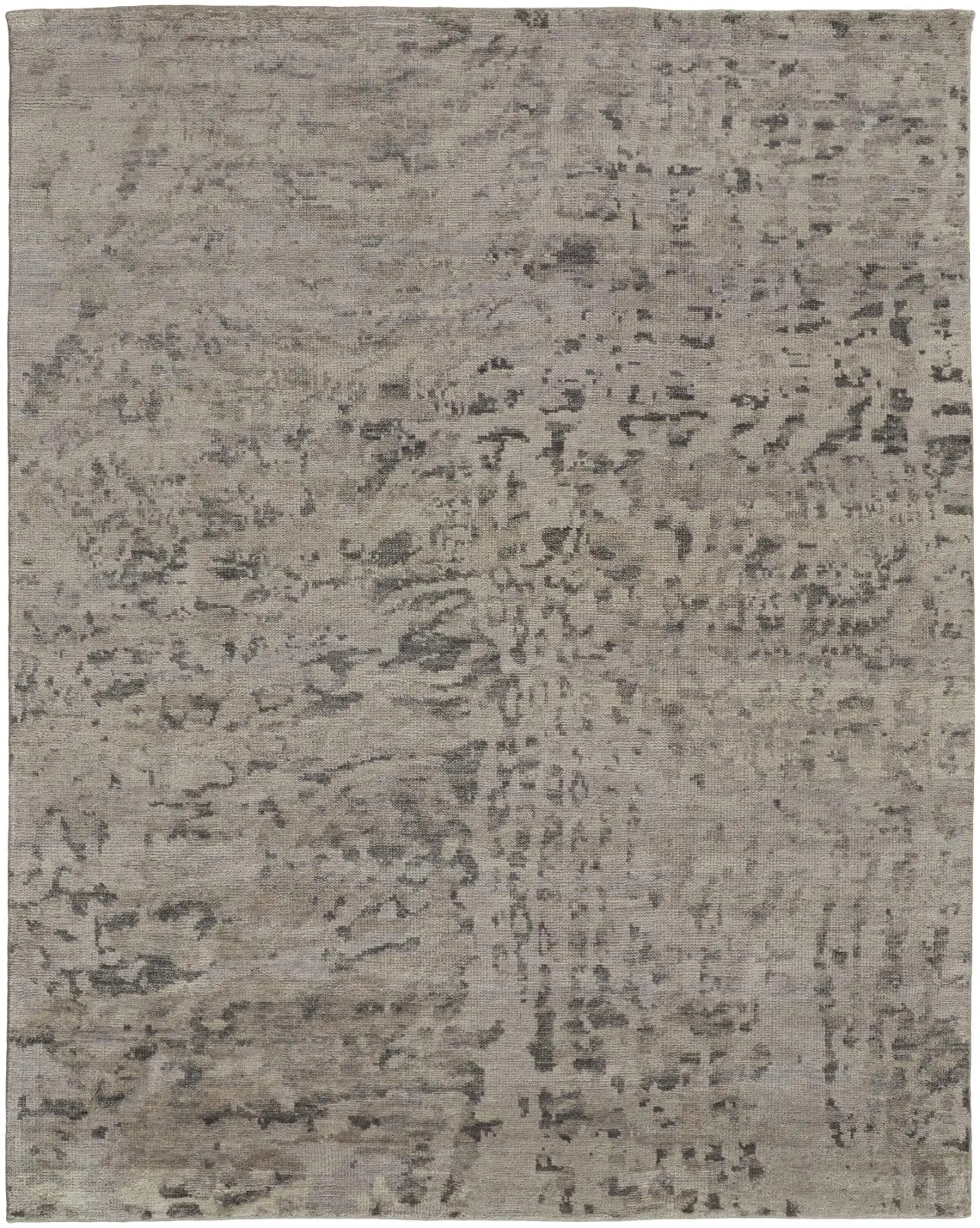 8' X 10' Ivory And Gray Wool Abstract Hand Knotted Area Rug Homeroots Home Decor