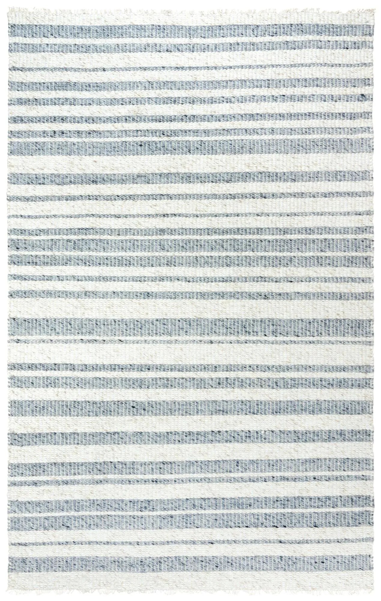 8' X 10' Ivory And Gray Wool Striped Hand Woven Area Rug Homeroots Home Decor