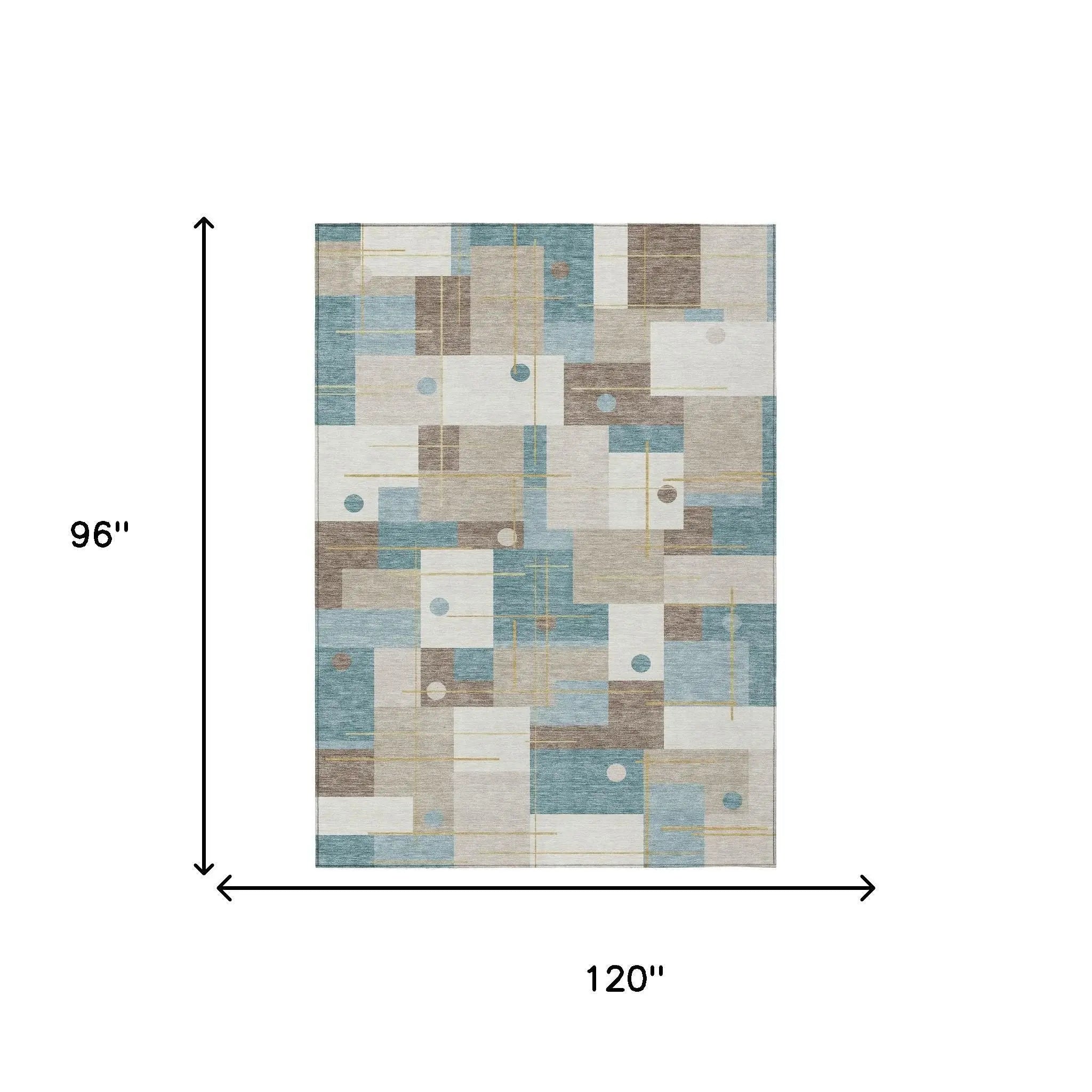 8' X 10' Ivory And Khaki Geometric Washable Indoor Outdoor Area Rug Homeroots Outdoor