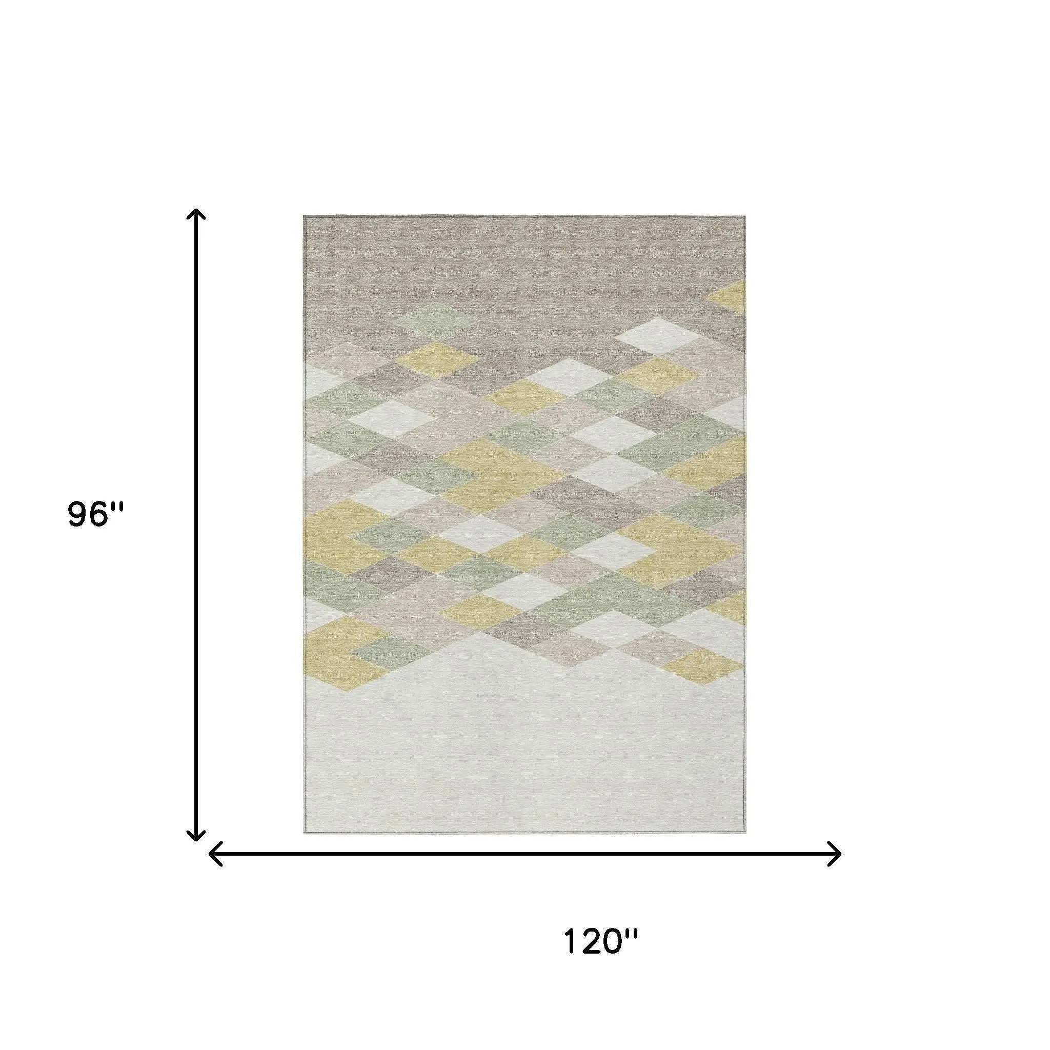 8' X 10' Ivory And Khaki Geometric Washable Indoor Outdoor Area Rug Homeroots Outdoor