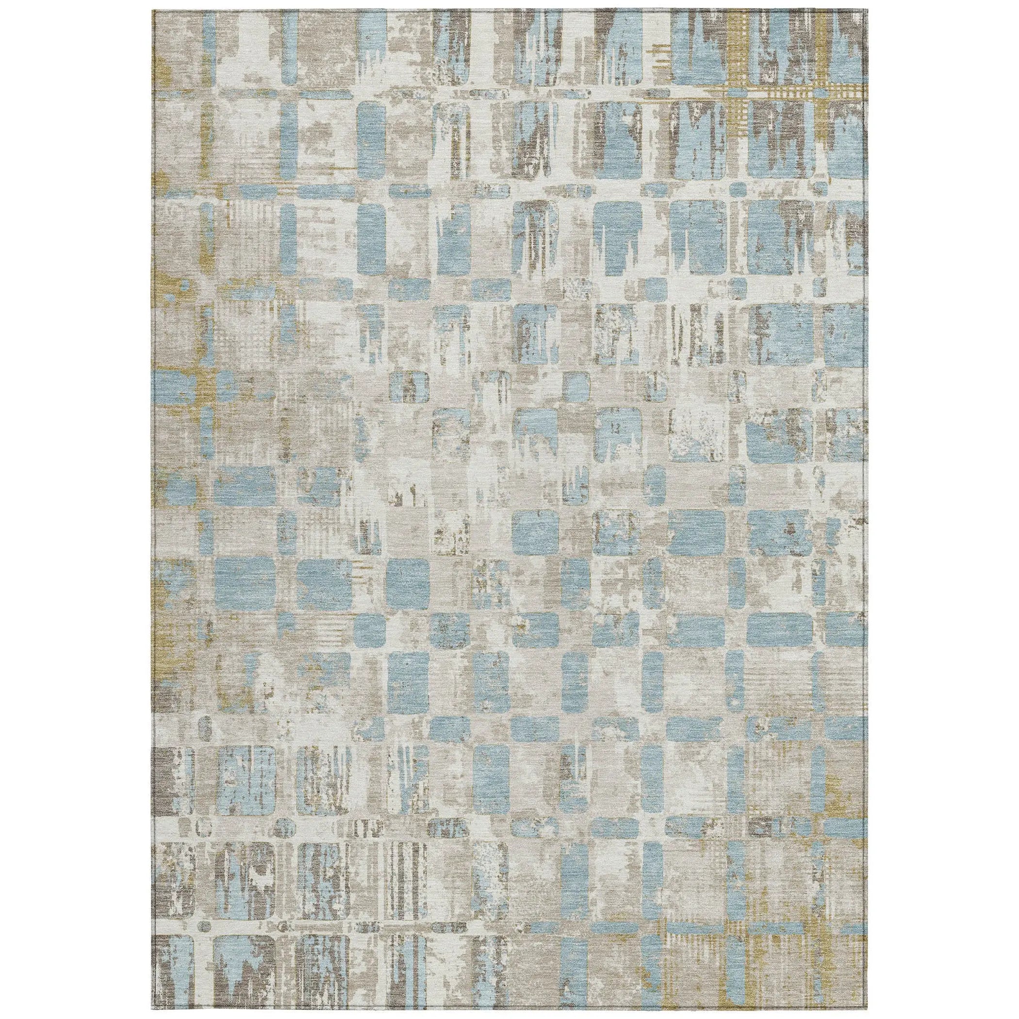 8' X 10' Ivory And Linen Abstract Washable Indoor Outdoor Area Rug Homeroots Outdoor