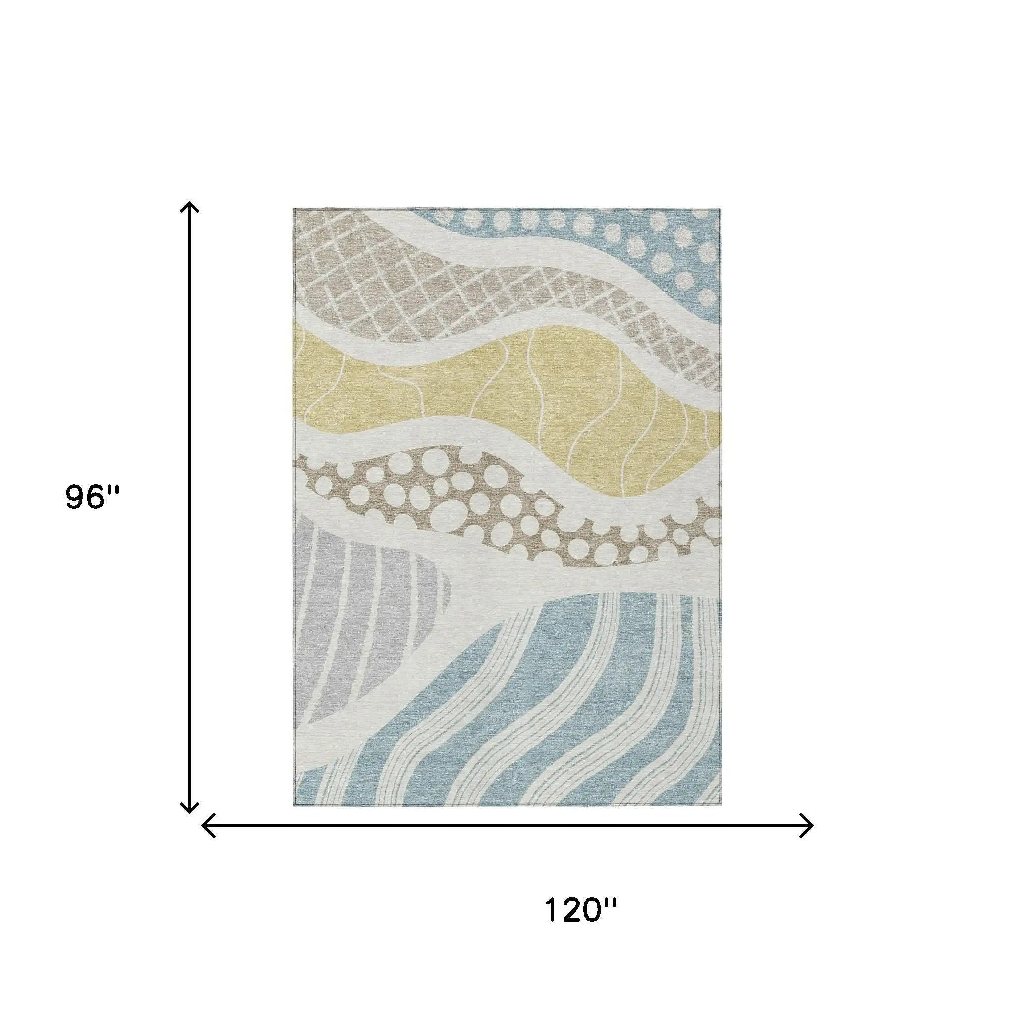 8' X 10' Ivory And Linen Abstract Washable Indoor Outdoor Area Rug Homeroots Outdoor