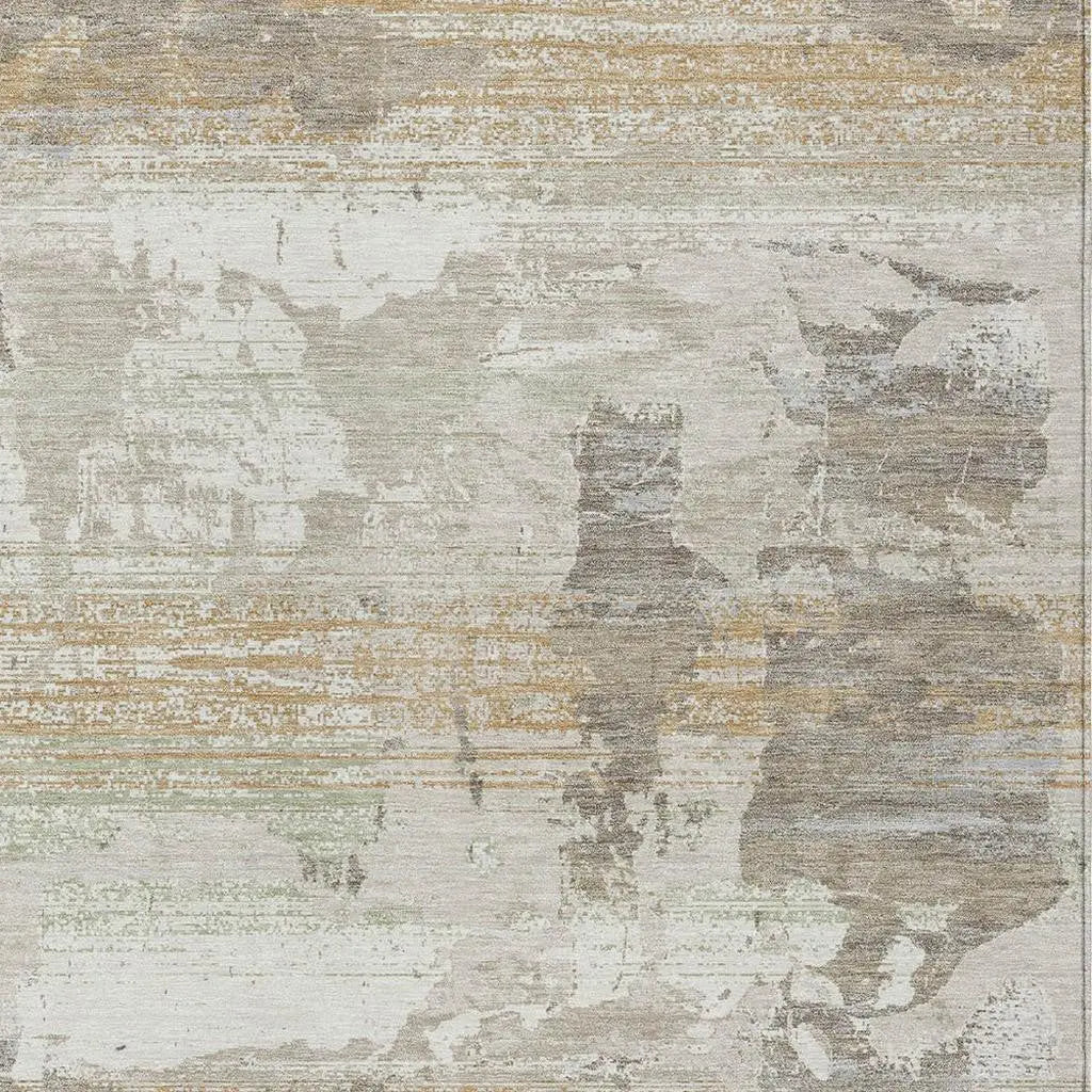 8' X 10' Ivory And Linen Abstract Washable Indoor Outdoor Area Rug Homeroots Outdoor