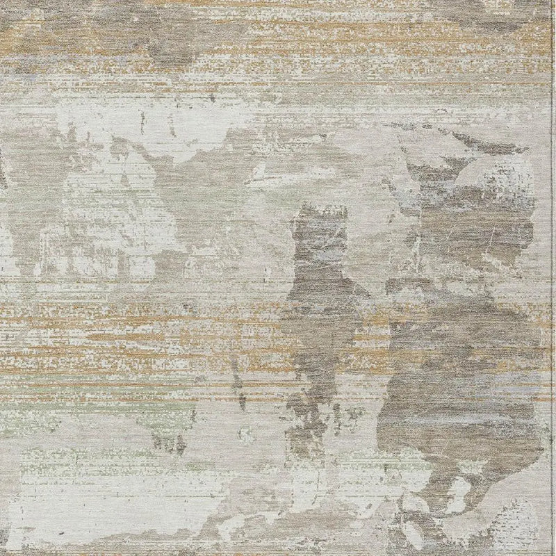 8' X 10' Ivory And Linen Abstract Washable Indoor Outdoor Area Rug Homeroots Outdoor
