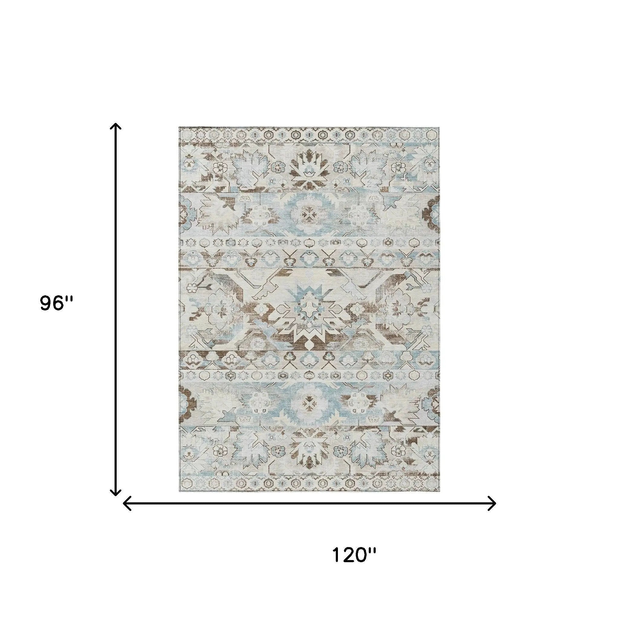 8' X 10' Ivory And Linen Cactus Washable Indoor Outdoor Area Rug Homeroots Outdoor