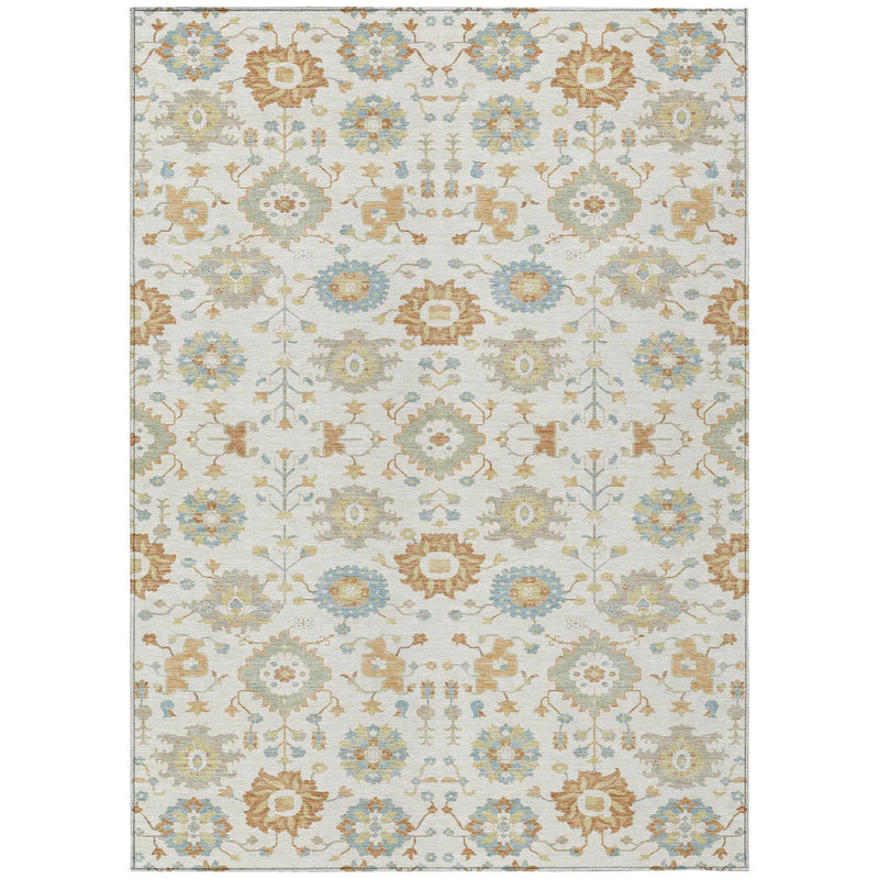 8' X 10' Ivory And Linen Geometric Washable Indoor Outdoor Area Rug Homeroots Outdoor