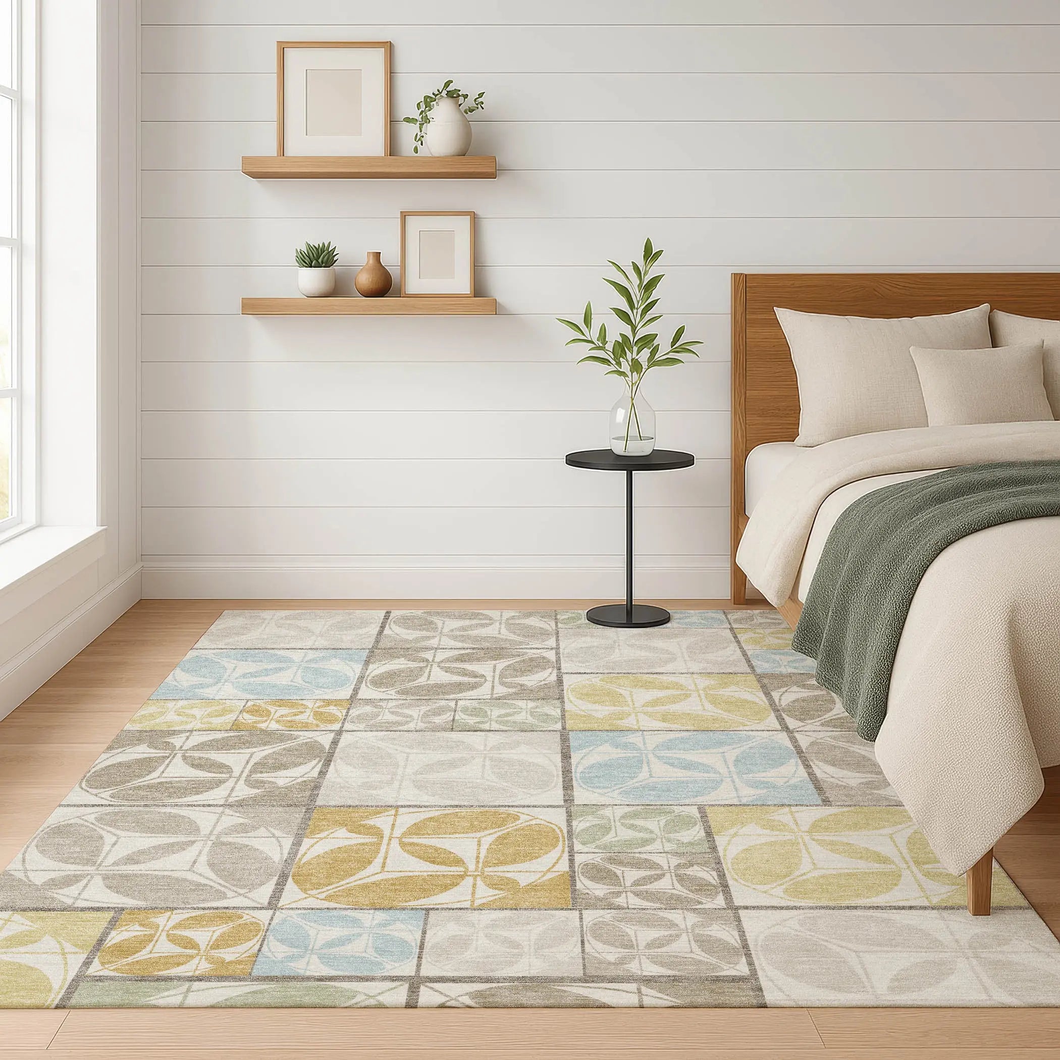 8' X 10' Ivory And Linen Geometric Washable Indoor Outdoor Area Rug Homeroots Outdoor