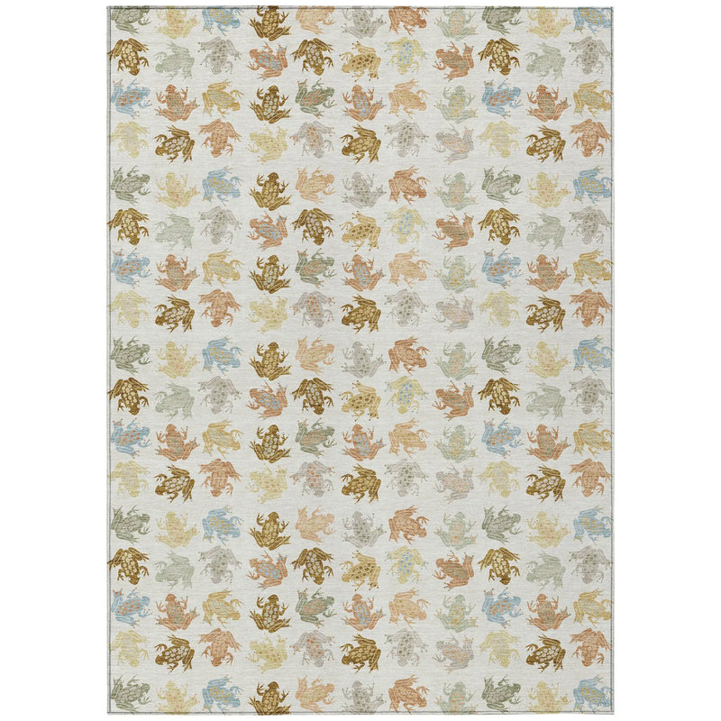 8' X 10' Ivory And Linen Geometric Washable Indoor Outdoor Area Rug Homeroots Outdoor