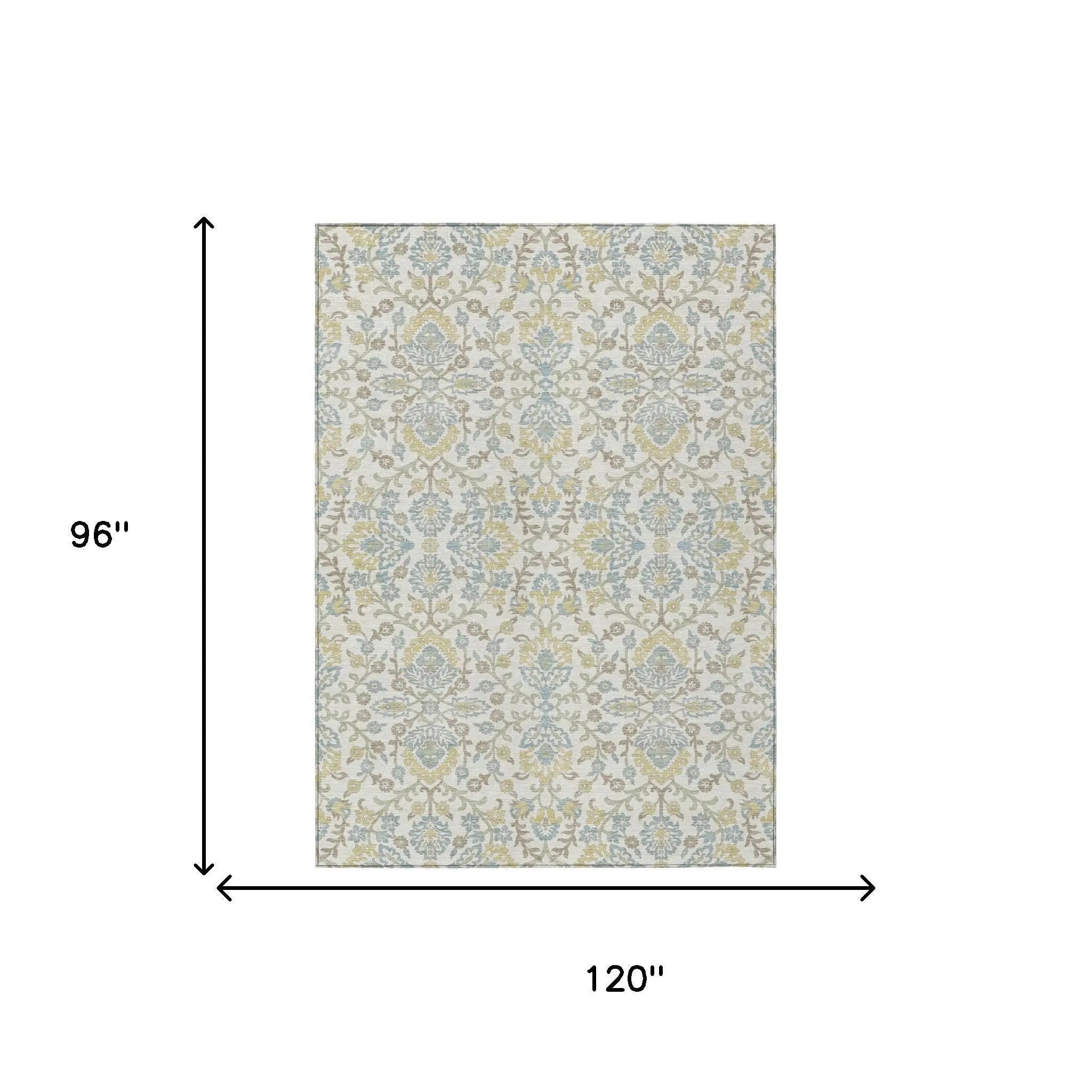 8' X 10' Ivory And Linen Geometric Washable Indoor Outdoor Area Rug Homeroots Outdoor