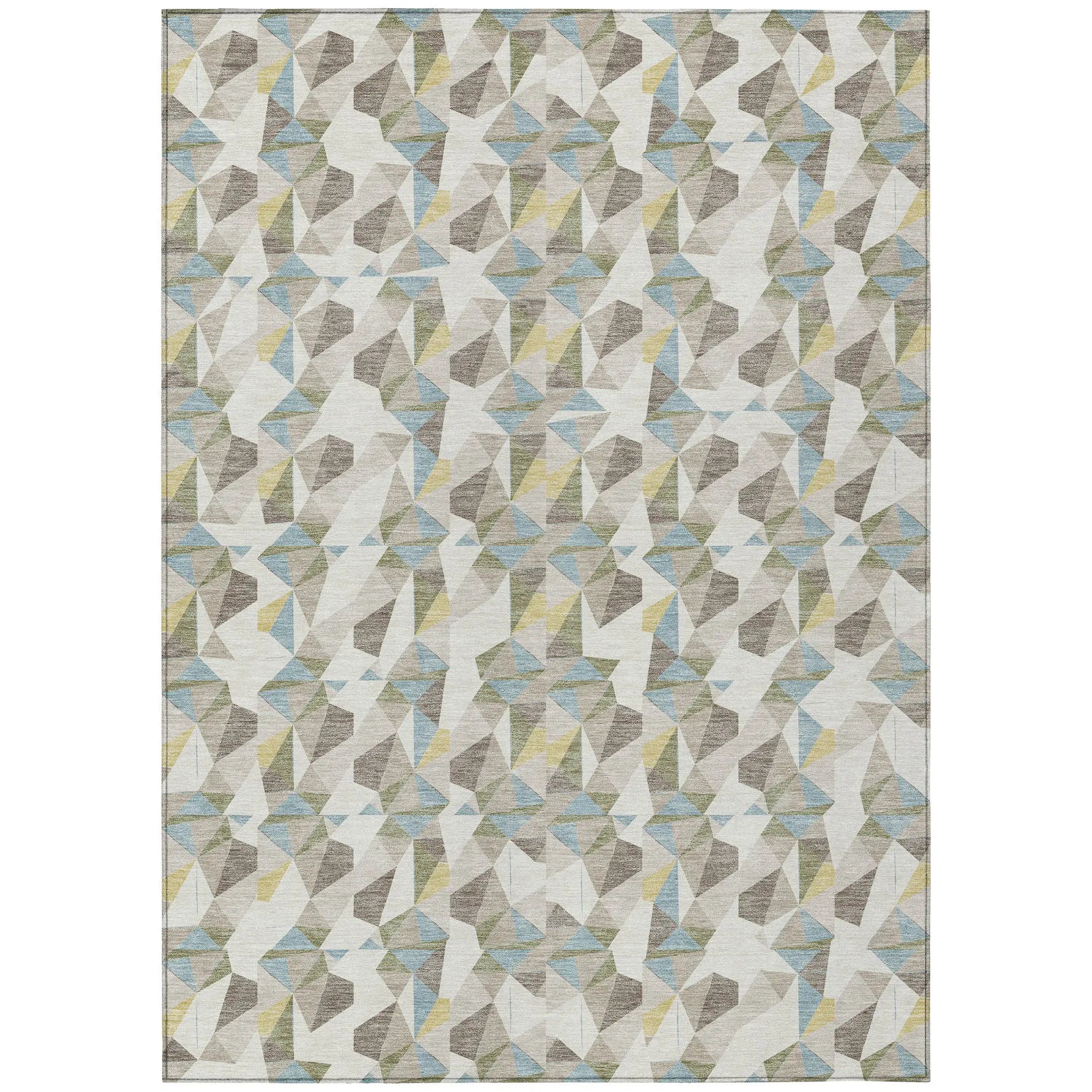 8' X 10' Ivory And Linen Geometric Washable Indoor Outdoor Area Rug Homeroots Outdoor