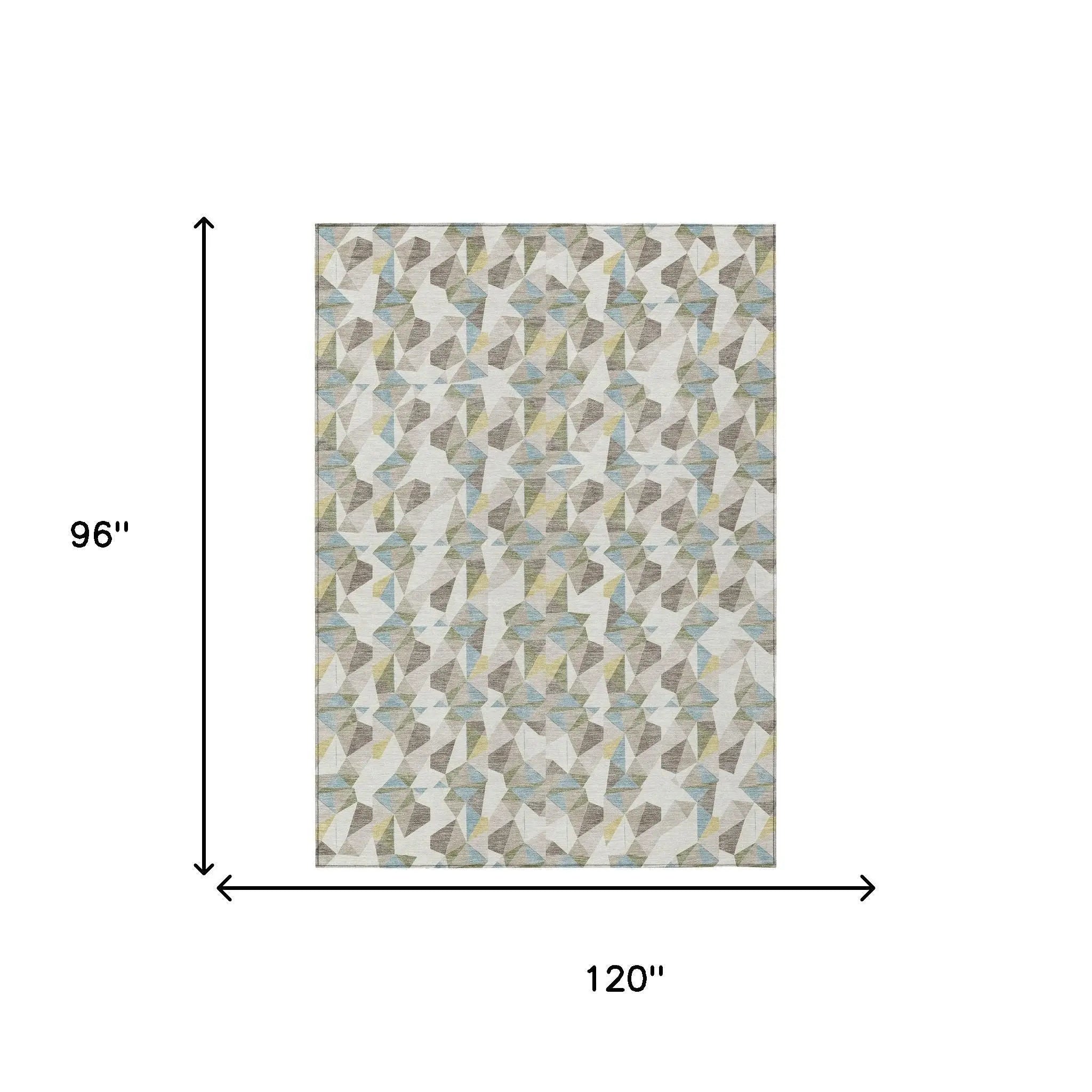 8' X 10' Ivory And Linen Geometric Washable Indoor Outdoor Area Rug Homeroots Outdoor