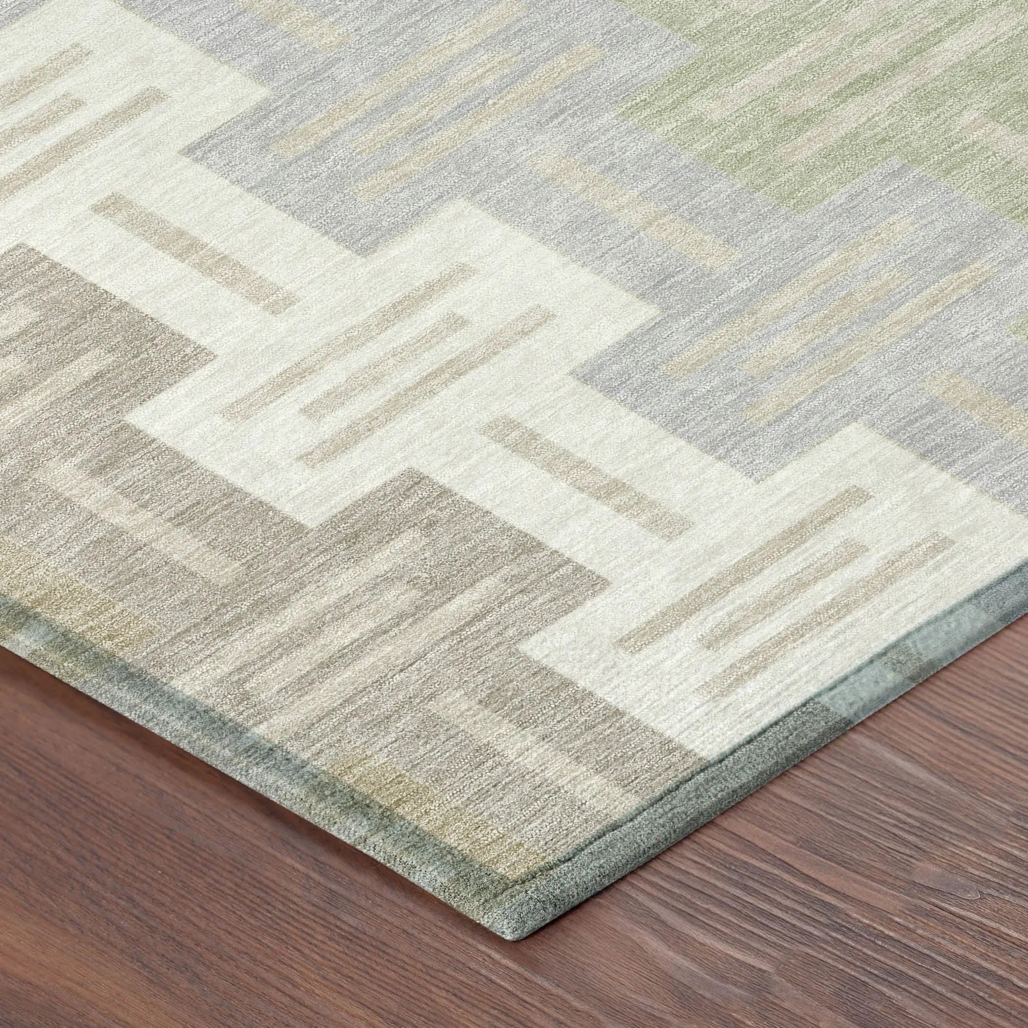 8' X 10' Ivory And Linen Geometric Washable Indoor Outdoor Area Rug Homeroots Outdoor