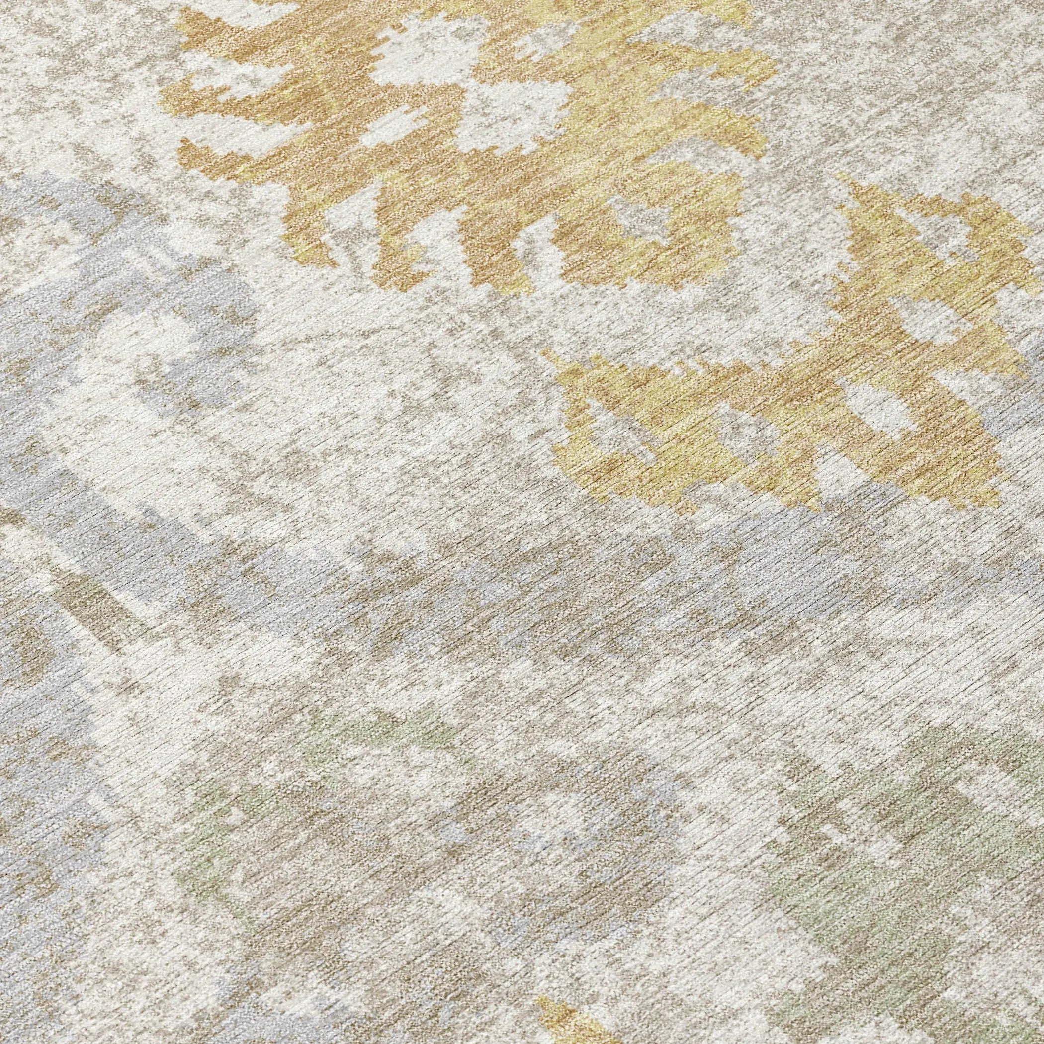 8' X 10' Ivory And Linen Ikat Washable Indoor Outdoor Area Rug Homeroots Outdoor